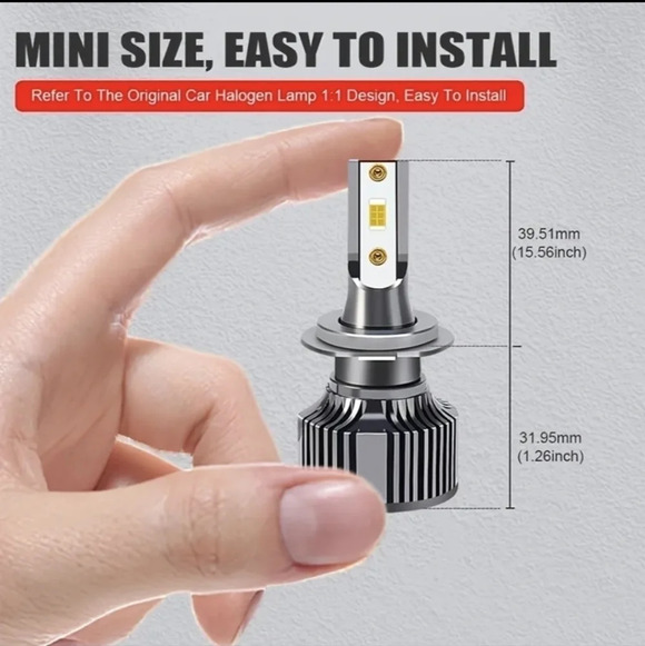 H4 LED headlights auto car 6000k 55w bulbs - Picture 7 of 8